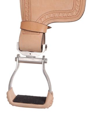 Image showing  Aluminum Swivel and Lock Stirrups, 2-1/4 in. Rubber Tread
