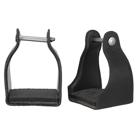 Tough-1 Leather-Covered Royal King Endurance Stirrups, 3 in.