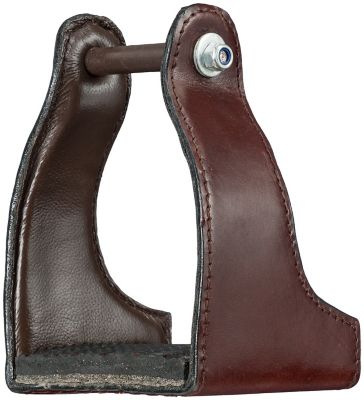 Image showing  Leather-Covered Royal King Endurance Stirrups, 3 in., 2 pk.