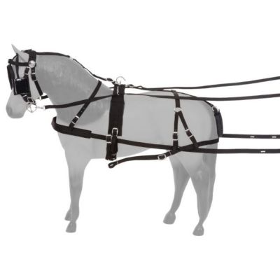 Tough-1 Nylon Horse Harness with Blinders and Full Breeching – 111648699