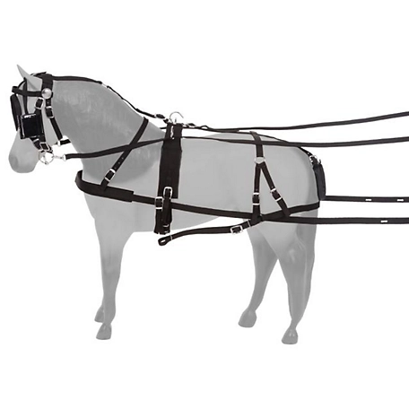 Tough-1 Nylon Horse Harness with Blinders and Full Breeching