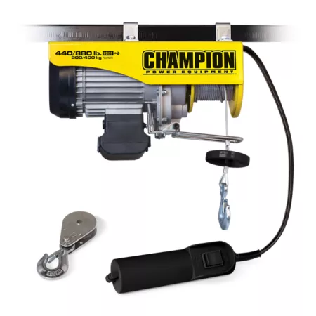 Champion Power Equipment 440 lb/880 lb 33 ft/16 ft Automatic Electric Hoist with Remote Control Electric Hoists