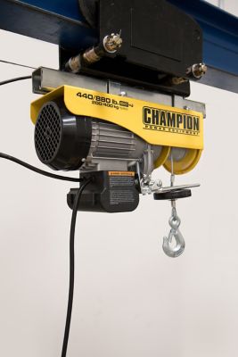 Image showing 7 th Champion Power Equipment 440 lb./880 lb. 33 ft./16 ft. Lift Automatic Electric Hoist with Remote Control