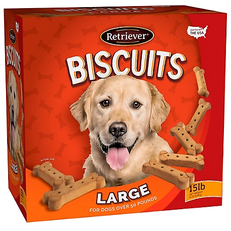 Retriever Large Plain Dog Biscuit Treats, 15 lb.