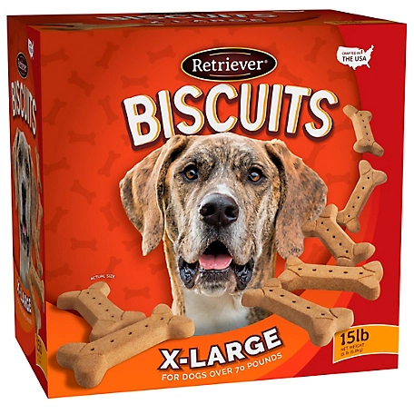 Retriever Extra Large Milk Flavor Dog Biscuit Treats, 15 lb.