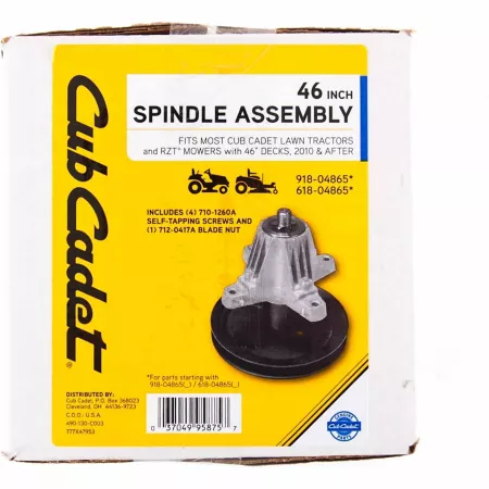 Cub Cadet 46 in Lawn Mower Spindle Kit for Select Cub Cadet Models 46 in Mower Blades