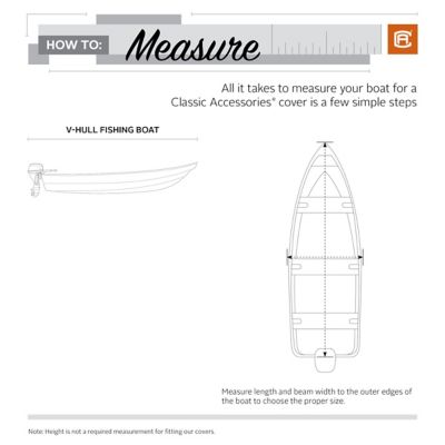Image showing 7 th Classic Accessories StormPro Boat Cover, Fits V-Hull Fishing Boats, Fits Boats 14 ft. to 16 ft. x 75 in.