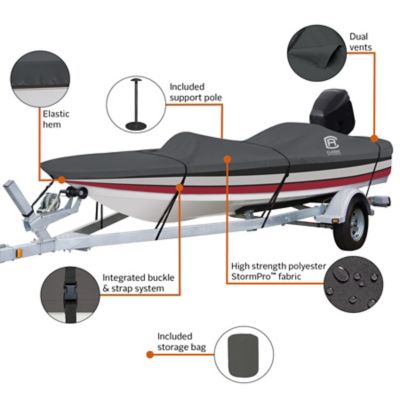 Image showing 5 th Classic Accessories StormPro Boat Cover, Fits V-Hull/Tri-Hull Runabouts and Aluminum Bass Boats 14 to 16 ft. x 90 in.
