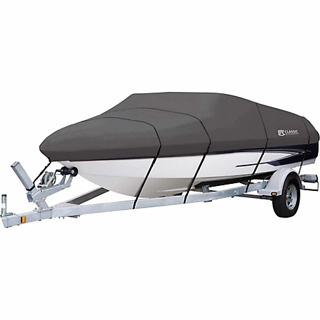 Classic Accessories StormPro Boat Cover, Fits V-Hull Runabouts, Fits Boats 20 ft. to 22 ft. L x 106 in. W