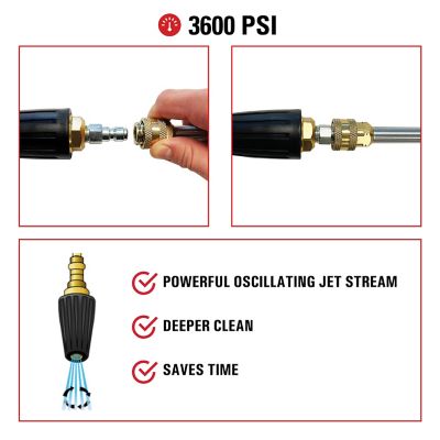 Image showing  3,600 PSI Oscillating Pressure Washer Turbo Nozzle