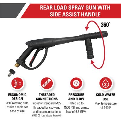 Image showing  4,500 PSI Universal Pressure Washer Spray Gun with Side Assist Handle
