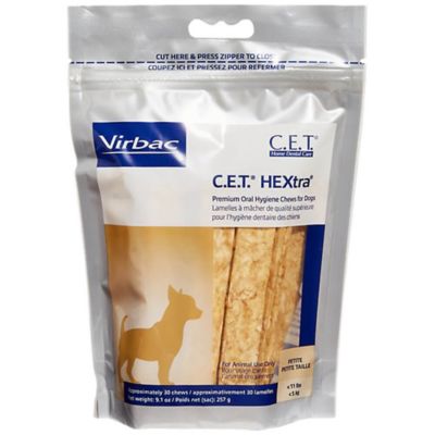C.E.T. HEXtra Premium Beef Flavor Oral Hygiene Chew Dog Treats for Small Dogs, 30 ct.