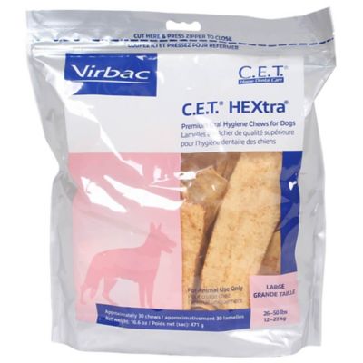 C.E.T. HEXtra Premium Beef Flavor Oral Hygiene Chew Dog Treats for Large  Dogs, 30 ct. at Tractor Supply Co.