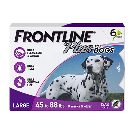 Frontline Plus For Dogs Flea & Tick Large Breed Dog Spot Treatment, 45 - 88 lbs, 6ct