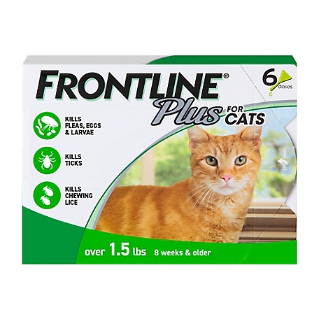 Frontline Plus For Cat & Kitten Flea & Tick Spot Treatment, 6ct