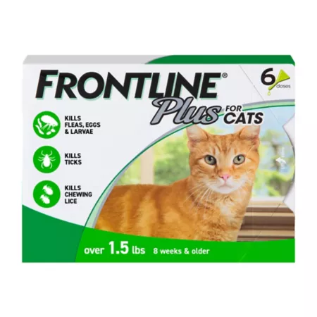 Frontline Plus Flea and Tick Treatment for Cats and Kittens 6 ct Cat Flea & Tick Topical Treatments