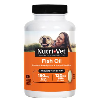 Nutri-Vet Fish Oil Soft Gel Skin and Coat Supplement for Dogs and Cats, 0.4 lb., 100 ct.