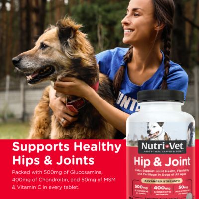 Image showing 5 th Nutri-Vet Advanced Strength Chewable Hip and Joint Supplement Tablets for Dogs, 8 oz., 150 ct.