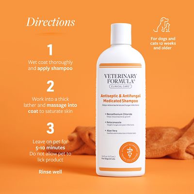 Image showing 6 th Veterinary Formula Antiseptic and Antifungal Medicated Shampoo for Dogs and Cats, 16 oz.