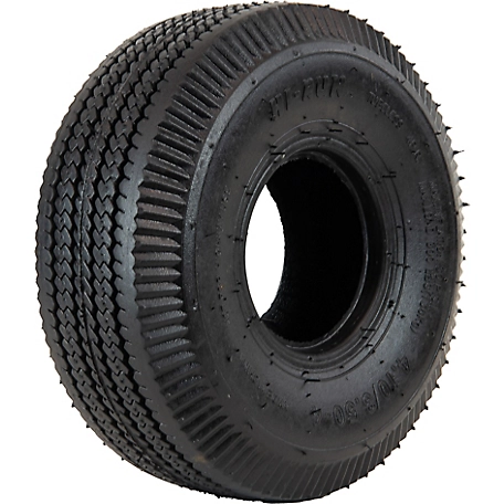 Hi-Run Wheelbarrow Tire, 4.10/3.50-4, 4PR, Sawtooth, CT1011