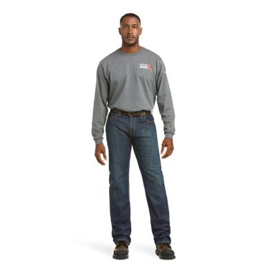 Image showing 5 th Ariat Men's FR Flame-Resistant Relaxed Fit M4 Basic Bootcut Work Jeans