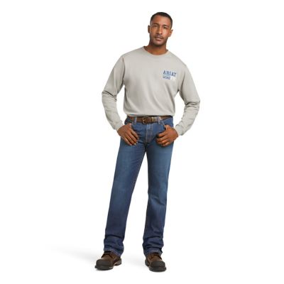 Image showing 4 th Ariat Men's FR Flame-Resistant Relaxed Fit M4 Basic Bootcut Work Jeans
