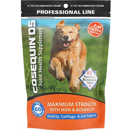 Cosequin Maximum Strength Hip and Joint Supplement with MSM & Boswellia for Dogs, 1 lb., 60 ct.