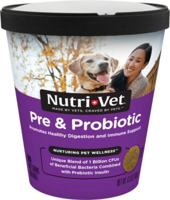 Nutri Vet Pre and Probiotic Soft Chew Digestive Supplement for