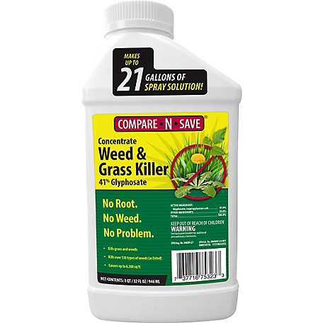 Compare-N-Save 32 oz. 41% Glyphosate Grass and Weed Killer Concentrate,  Makes 21 gal. at Tractor Supply Co.