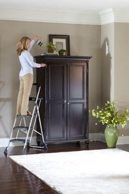 Image showing 55.35 in. 225 lb. Capacity COSCO 3-Step Max Steel Work Platform, Black, 11880PBLW2