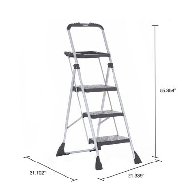 Image showing 55.35 in. 225 lb. Capacity COSCO 3-Step Max Steel Work Platform, Black, 11880PBLW2