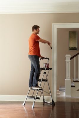 Image showing 6 th 55.35 in. 225 lb. Capacity COSCO 3-Step Max Steel Work Platform, Black, 11880PBLW2