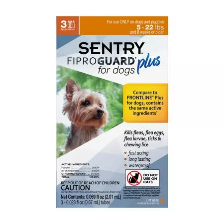 Sentry Fiproguard Plus Topical Flea and Tick Treatment for Dogs 4-22 lbs 3 ct Dog Flea & Tick Topical Treatments