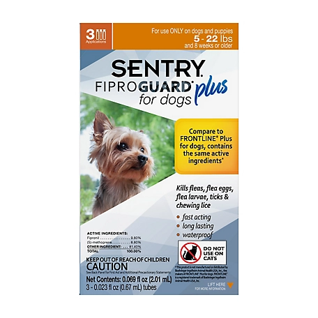 Sentry Fiproguard Plus Flea and Tick Topical Treatment for Dogs 4-22 lb., 3 ct.