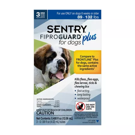 Sentry Fiproguard Plus Topical Flea and Tick Treatment for Extra Large Dogs 89-132 lbs 3 ct Dog Flea & Tick Topical Treatments