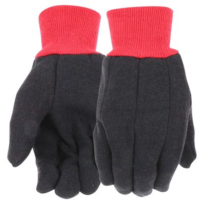 West Chester Men's Red Fleece Lined Brown Jersey Gloves, Pack of 3 at ...