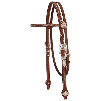 Weaver Equine Stacy Westfall Showtime Browband Headstall, Brown