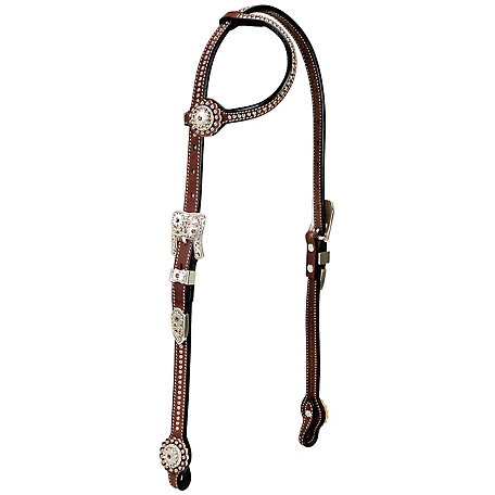 Weaver Leather Stacy Westfall Showtime Sliding Ear Headstall, Brown