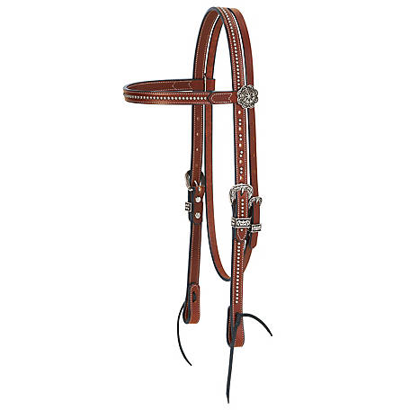 Leather horse bone fire bridle with 1.5'' nose band and 1'' brow band black full 