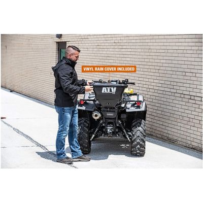 Image showing 5 th Buyers Products 100 lb. Capacity 30 ft. All-Season Salt/Seed/Feed/Fertilizer ATV Spreader for Horizontal Rack Mounts