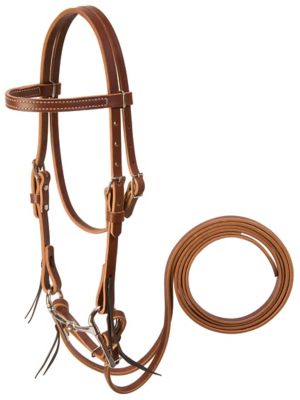 Weaver Leather Leather Miniature Horse Bridle with 3-1/2 in. Jointed Bit and 5 ft. Reins, Sunset