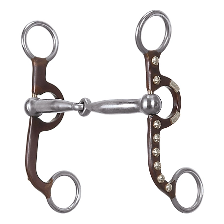 Weaver Leather 6 in. Professional Antiqued Argentine Snaffle Bit with 5 in. Sweet Iron Polished Copper Inlay Mouthpiece