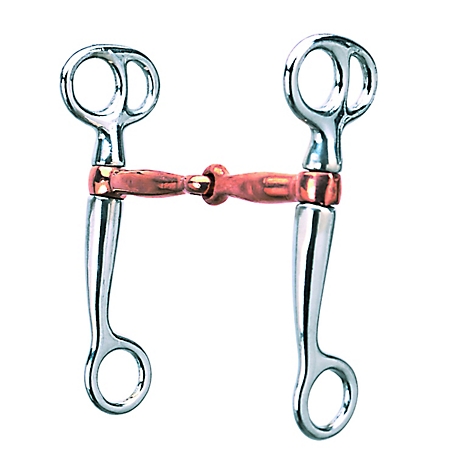 Weaver Leather 6 in. Cheek Tom Thumb Stainless-Steel Snaffle Bit with 5 in. Copper Mouthpiece