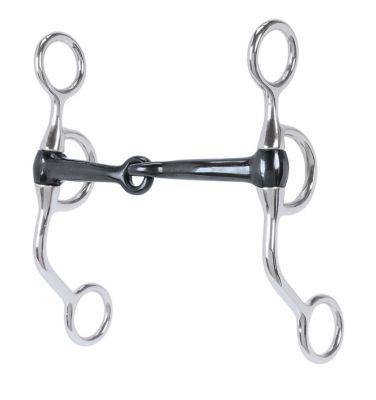 Weaver Equine Professional Stainless-Steel Argentine Snaffle Bit with 5 in. Sweet Iron Copper Inlay Mouthpiece