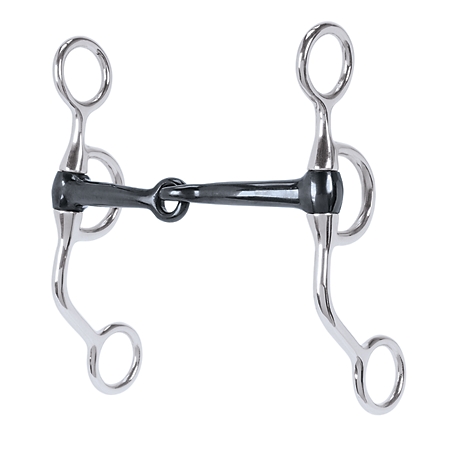 Weaver Leather Professional Stainless-Steel Argentine Snaffle Bit with 5 in. Sweet Iron Copper Inlay Mouthpiece