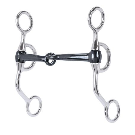 Weaver Leather Professional Stainless-Steel Argentine Snaffle Bit with 5 in. Sweet Iron Copper Inlay Mouthpiece
