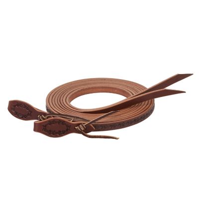 Weaver Equine Barbed Wire Split Reins, 5/8 in. x 8 ft., Brown