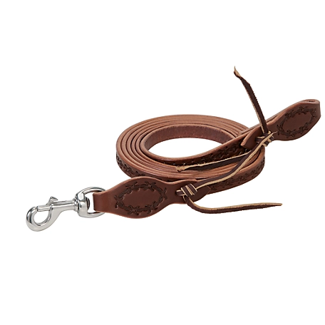 Weaver Leather Barbed Wire Roper Reins, 5/8 in. x 8 ft., Brown