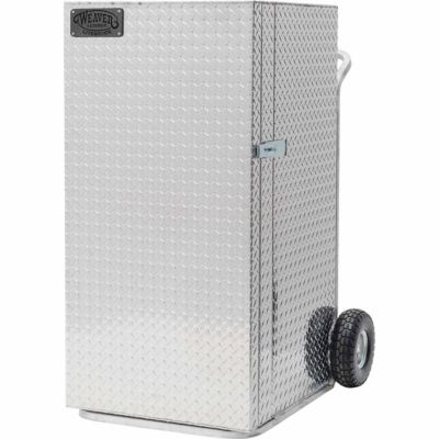 Image showing  Aluminum Treadplate 2-Door Dolly Livestock Show Box, 5 ft.