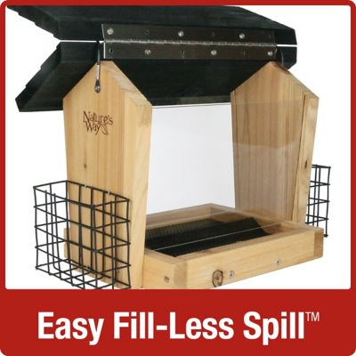 Image showing  Cedar Hopper Bird Feeder with Suet Cages, 6 qt. Capacity